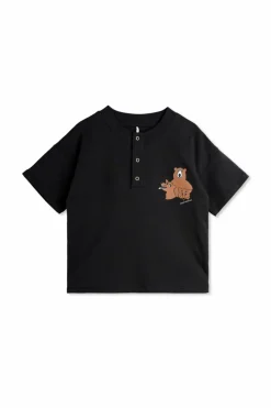 Mini Rodini CZARNY Polo z nadrukiem