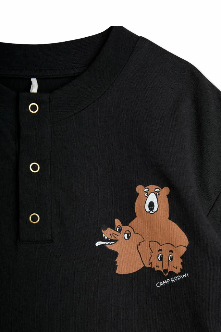 Mini Rodini CZARNY Polo z nadrukiem