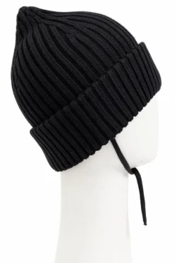 Mini Rodini CZARNY Prążkowana czapka