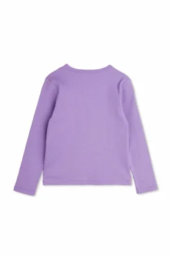 Mini Rodini FIOLETOWY Bawełniany top z długimi rękawami