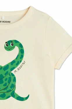 Mini Rodini kremowy T-shirt z nadrukiem