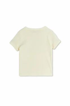 Mini Rodini kremowy T-shirt z nadrukowanym logo