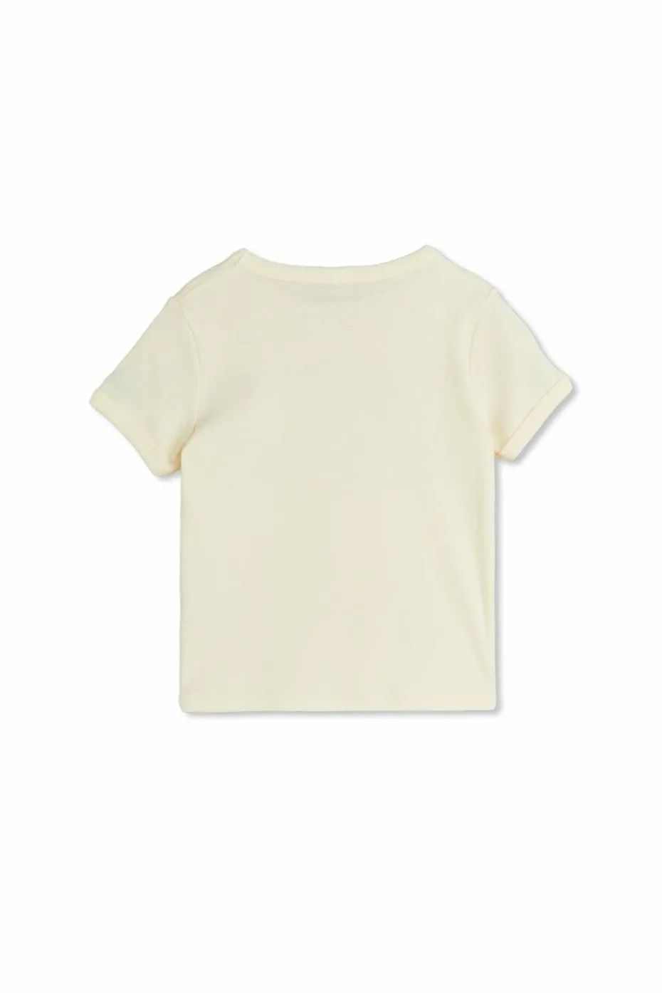Mini Rodini kremowy T-shirt z nadrukowanym logo