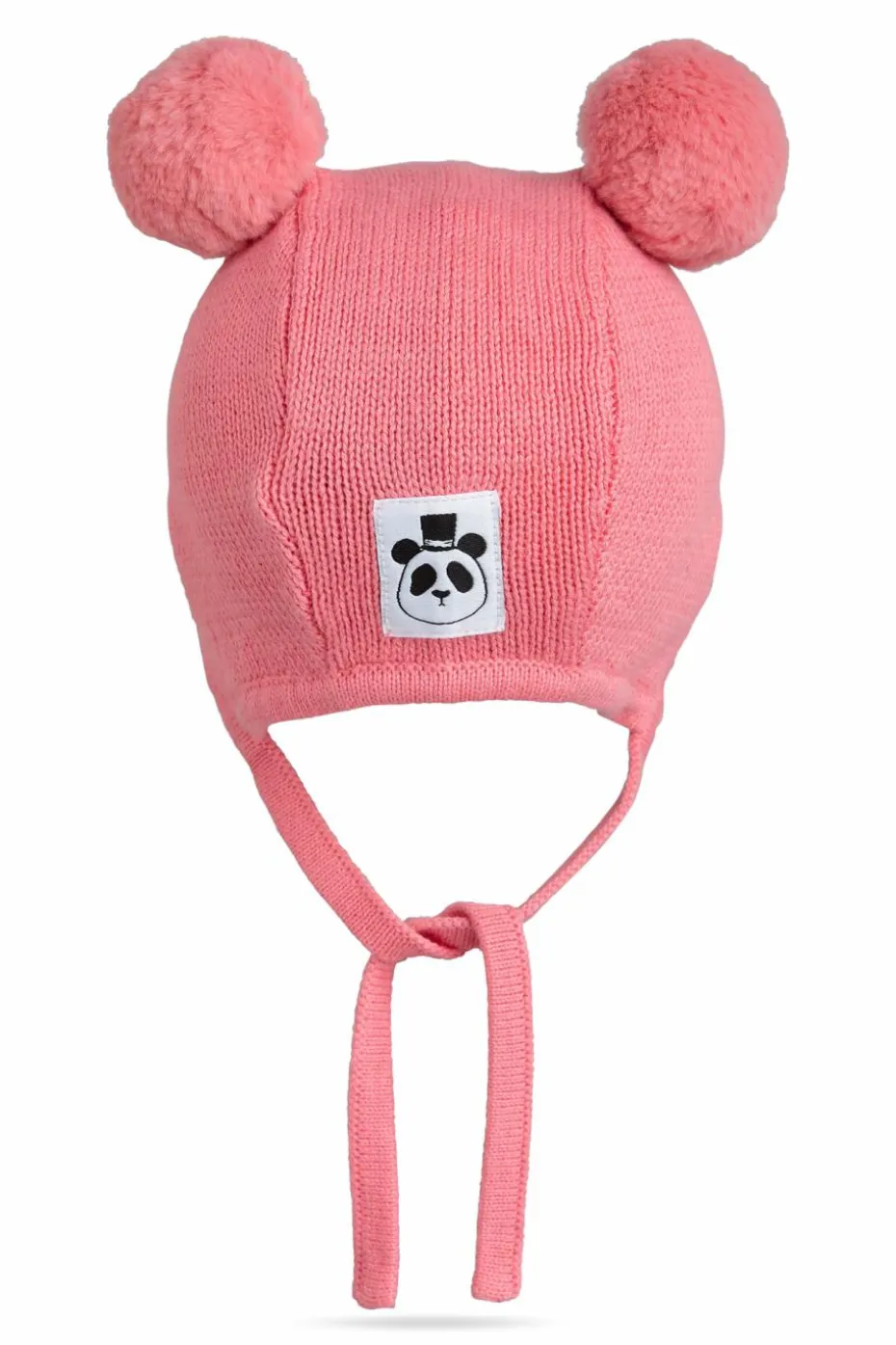 Mini Rodini RÓŻOWY Czapka z pomponem