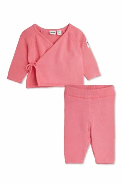 Mini Rodini RÓŻOWY Komplet: sweter i spodnie