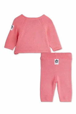Mini Rodini RÓŻOWY Komplet: sweter i spodnie