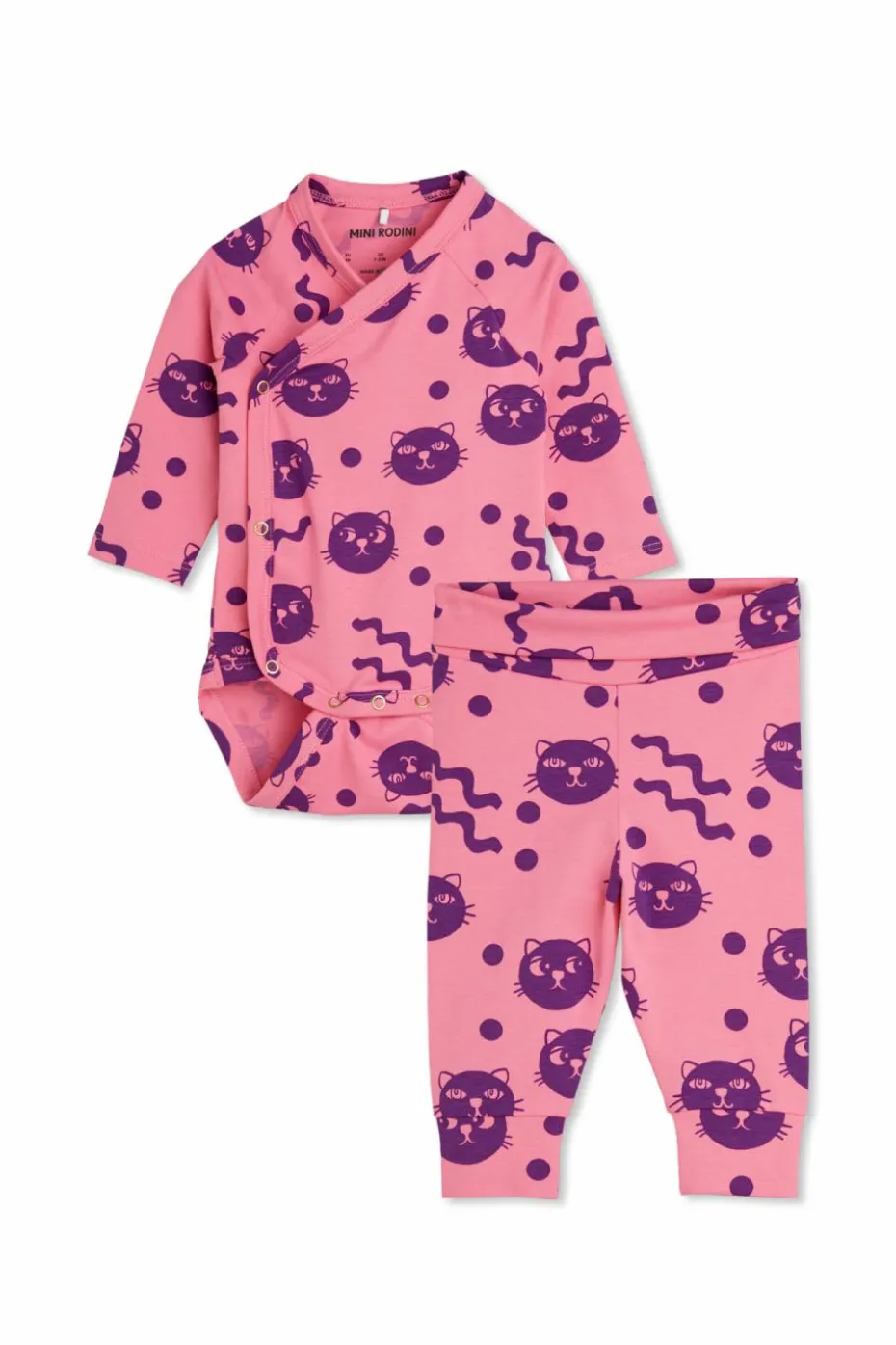 Mini Rodini RÓŻOWY Komplet: body i spodnie