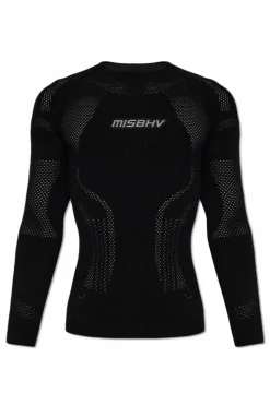 MISBHV CZARNY Ażurowy t-shirt