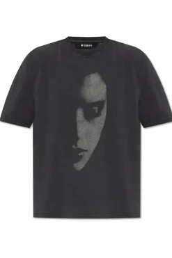 MISBHV CZARNY T-shirt z nadrukiem