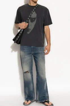 MISBHV CZARNY T-shirt z nadrukiem