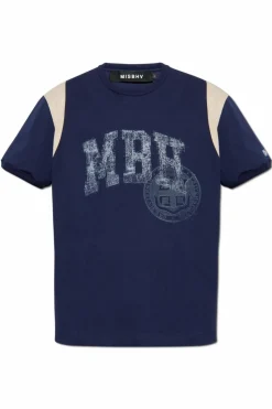 MISBHV GRANATOWY T-shirt z logo