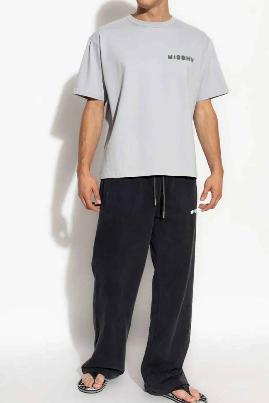 MISBHV SZARY T-shirt z logo