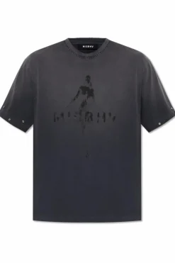 MISBHV SZARY T-shirt z logo