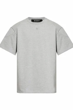 MISBHV SZARY T-shirt z wyszytym logo