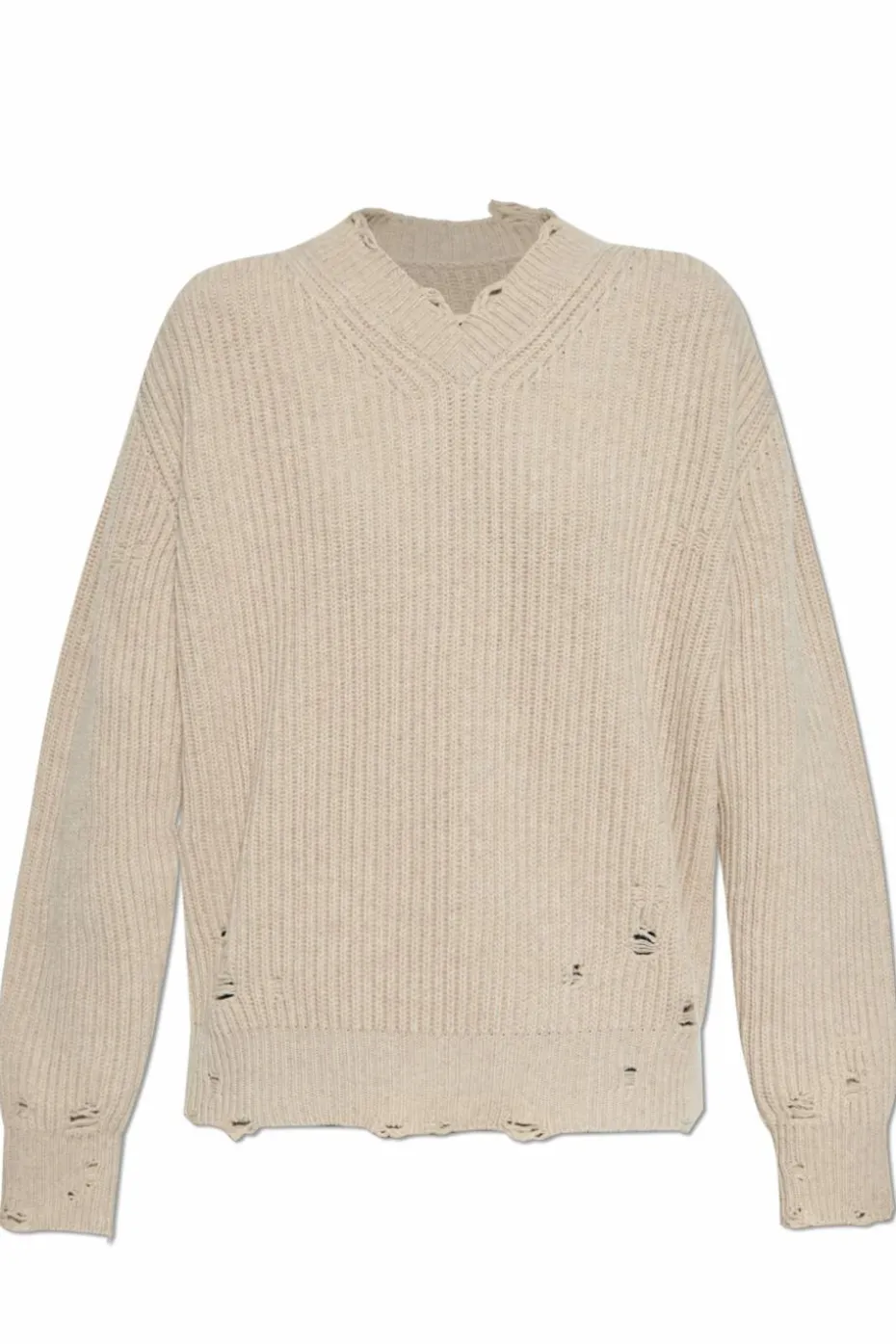 MM6 Maison Margiela beżowy Wełniany sweter