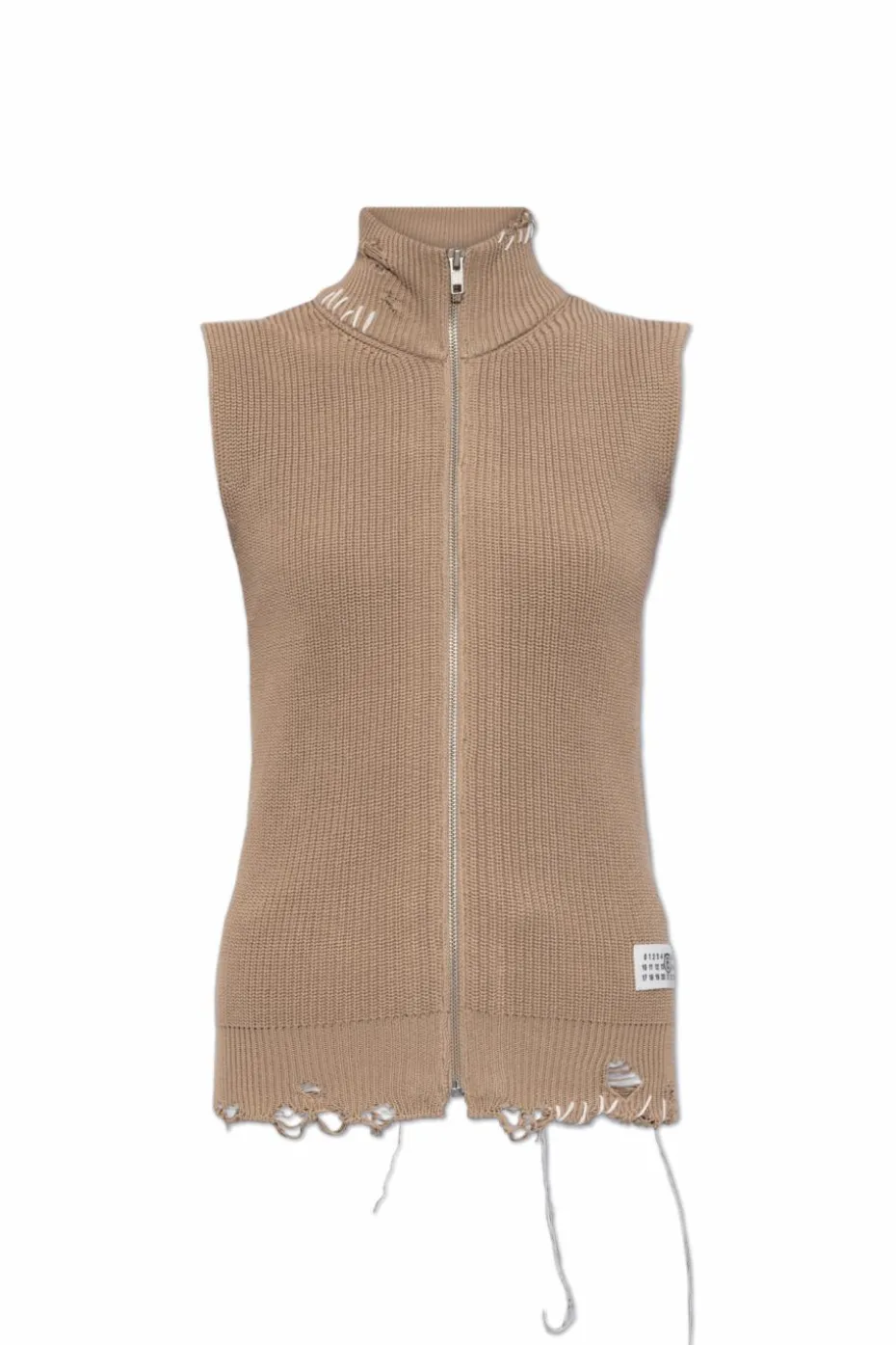 MM6 Maison Margiela beżowy Kamizelka z logo