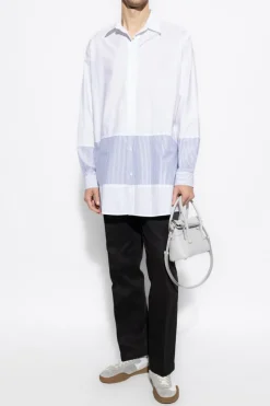 MM6 Maison Margiela BIAŁY Koszula ze wzorem w pasy
