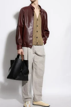 MM6 Maison Margiela BORDO Kurtka z eco skóry ze stójką