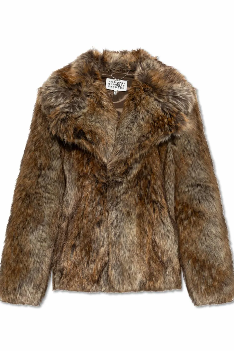 MM6 Maison Margiela BRĄZOWY Sztuczne futro