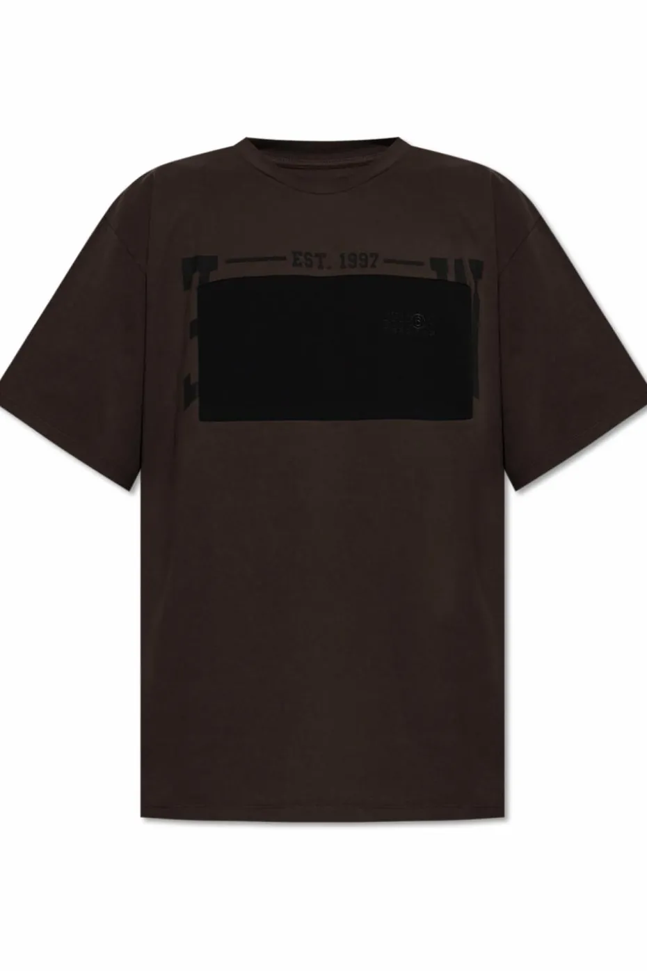MM6 Maison Margiela BRĄZOWY T-shirt z logo