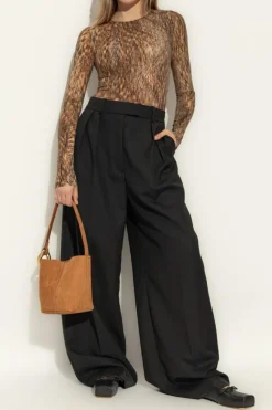MM6 Maison Margiela BRĄZOWY Body z motywem zwierzęcym