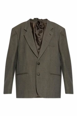MM6 Maison Margiela BRĄZOWY Wełniana marynarka