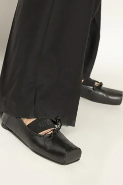 MM6 Maison Margiela CZARNY Skórzane baleriny