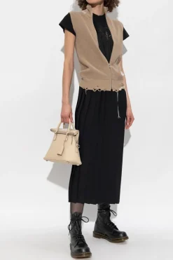 MM6 Maison Margiela CZARNY Plisowana spódnica