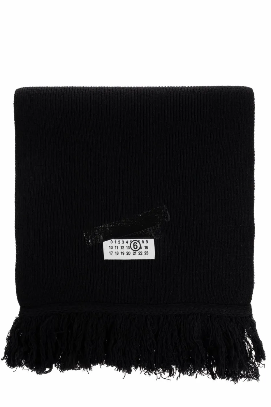 MM6 Maison Margiela CZARNY Szal z logo