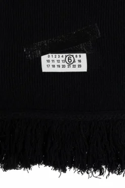 MM6 Maison Margiela CZARNY Szal z logo