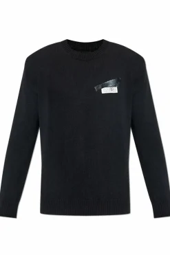 MM6 Maison Margiela CZARNY Sweter z logo