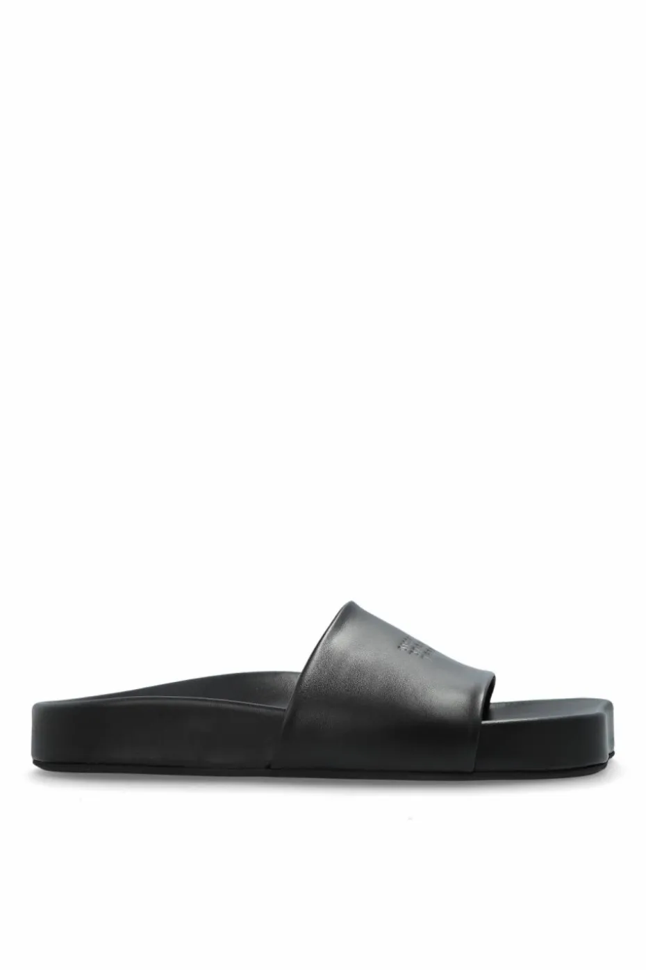 MM6 Maison Margiela CZARNY Skórzane klapki
