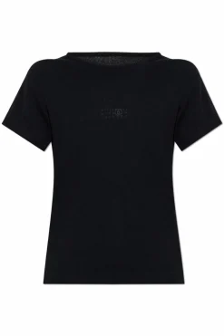 MM6 Maison Margiela CZARNY Top z logo