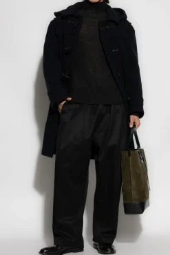 MM6 Maison Margiela CZARNY Cienki wełniany golf