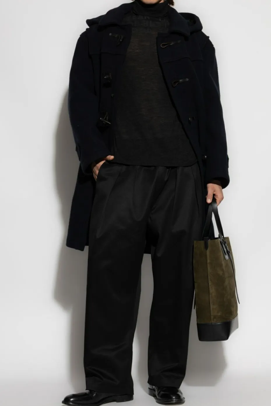 MM6 Maison Margiela CZARNY Cienki wełniany golf