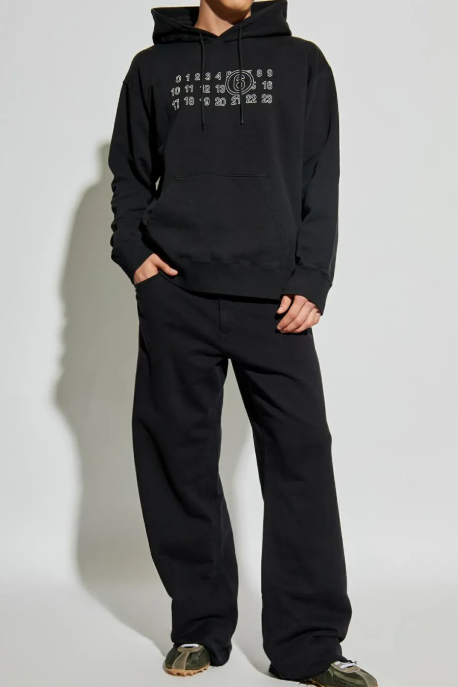 MM6 Maison Margiela CZARNY Bawełniane spodnie