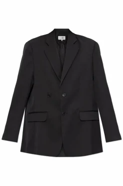 MM6 Maison Margiela CZARNY Dwurzędowa marynarka