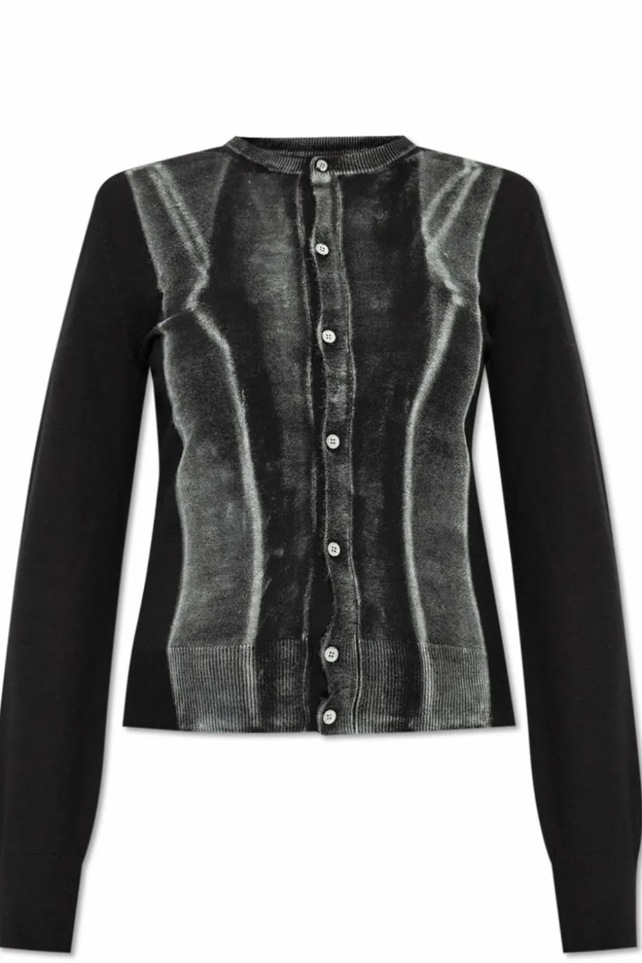 MM6 Maison Margiela CZARNY Kardigan z nadrukiem
