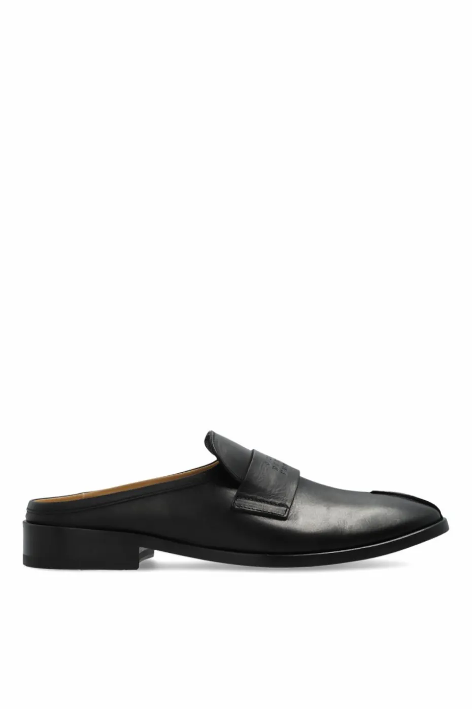 MM6 Maison Margiela CZARNY Skórzane klapki