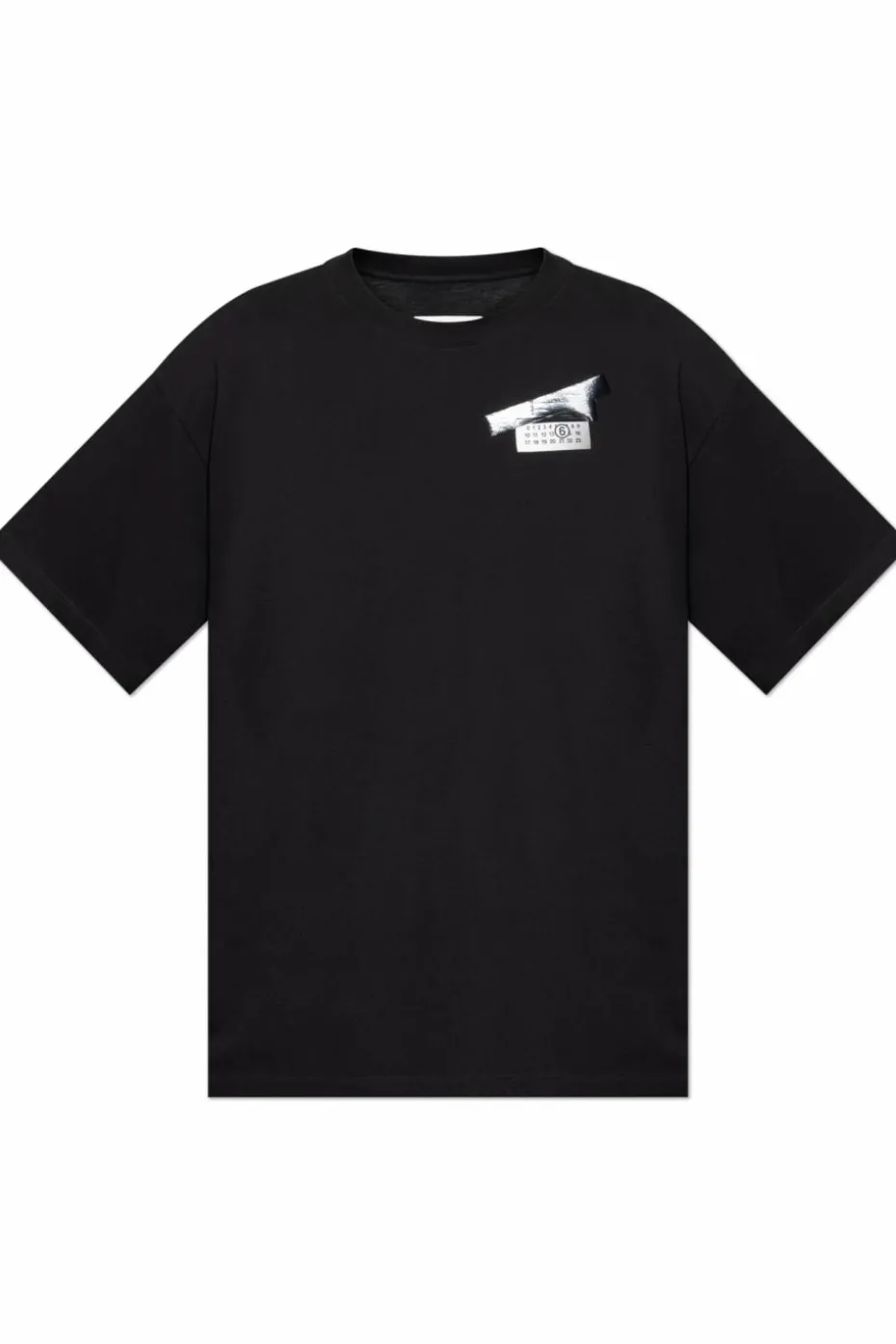 MM6 Maison Margiela CZARNY T-shirt z logo