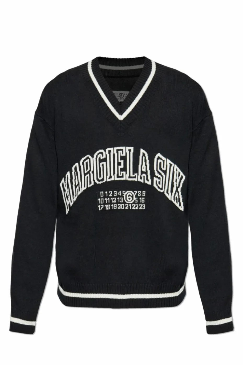 MM6 Maison Margiela CZARNY Sweter z logo