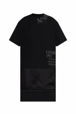 MM6 Maison Margiela CZARNY Sukienka nadrukiem