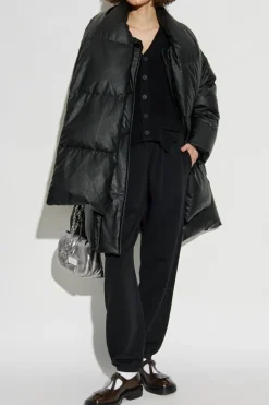 MM6 Maison Margiela CZARNY Płaszcz puchowy