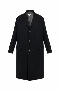 MM6 Maison Margiela CZARNY Wełniany płaszcz
