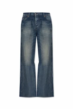 MM6 Maison Margiela GRANATOWY Jeansy z efektem `vintage`