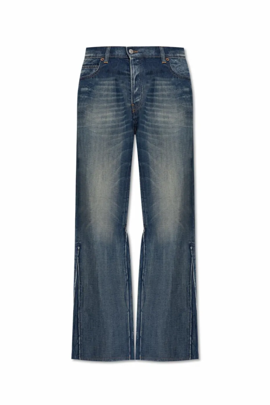 MM6 Maison Margiela GRANATOWY Jeansy z efektem `vintage`