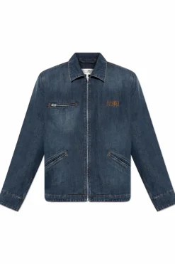 MM6 Maison Margiela GRANATOWY Jeansowa kurtka