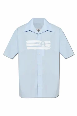 MM6 Maison Margiela jasnoniebieski Koszula z logo