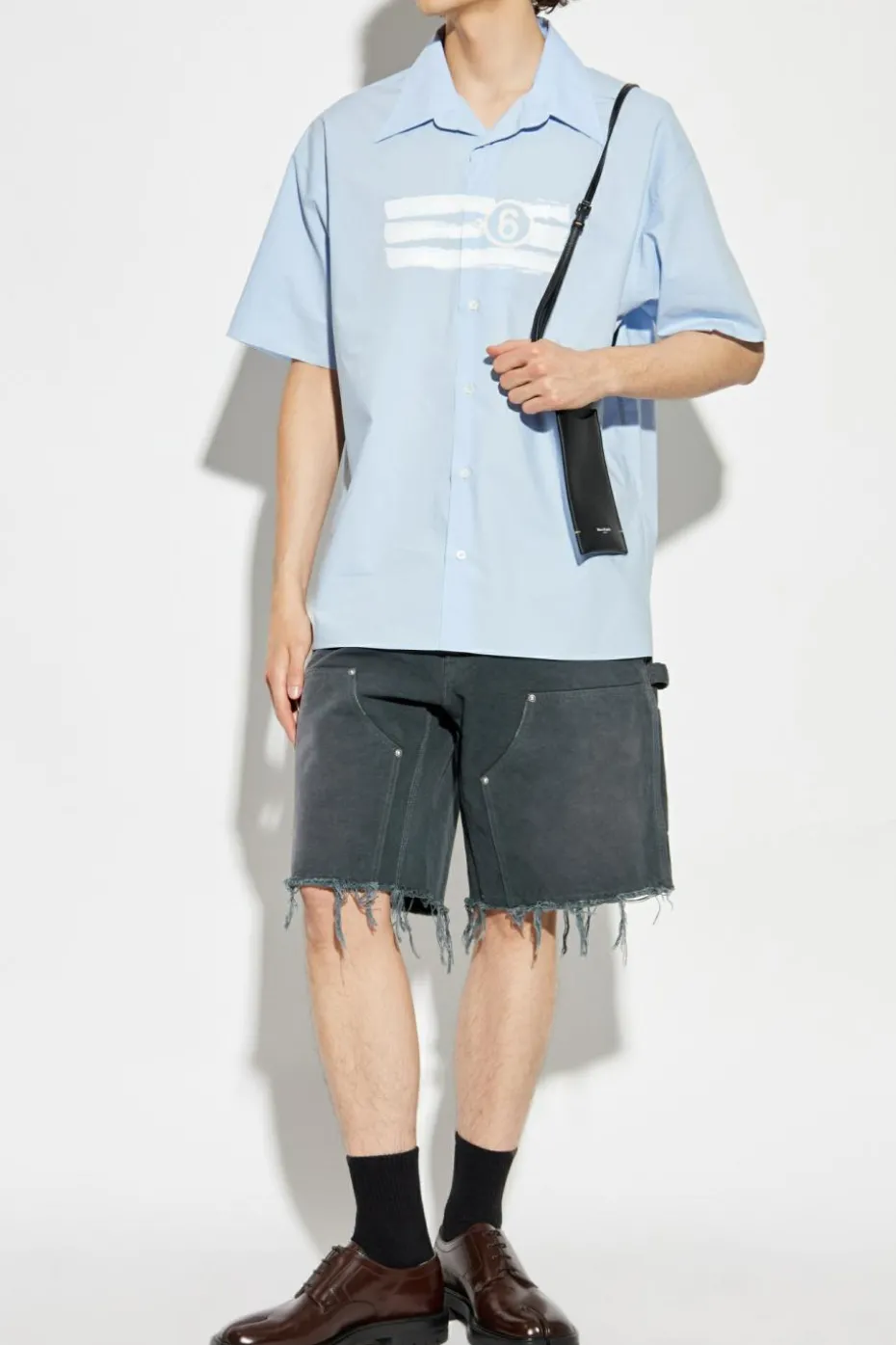 MM6 Maison Margiela jasnoniebieski Koszula z logo