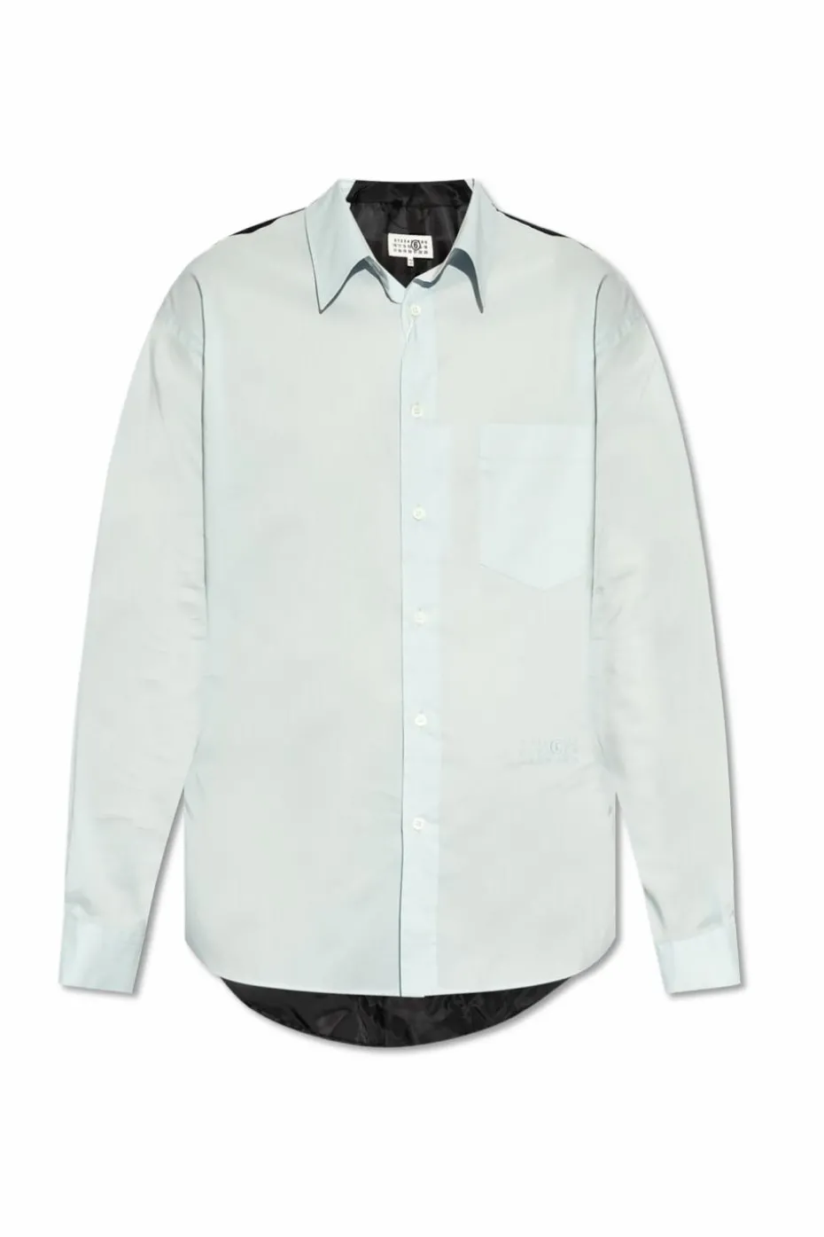 MM6 Maison Margiela jasnoniebieski Koszula z łączonych materiałów